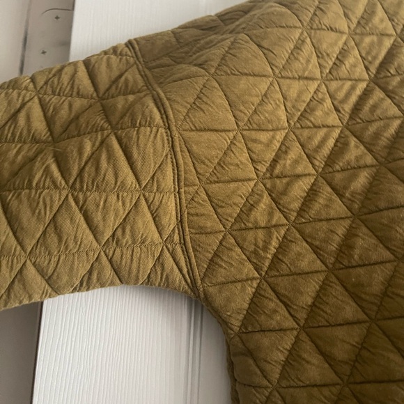 Geometric Quilted Brown/Moss Green Sweater - Picture 2 of 5